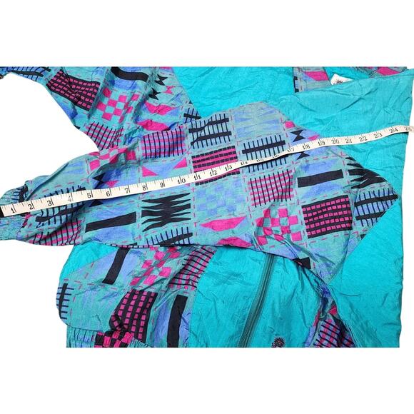 Lady Antigua VTG 90's Multicolor Geometrical Pattern Windbreaker Womens Med - Picture 7 of 15